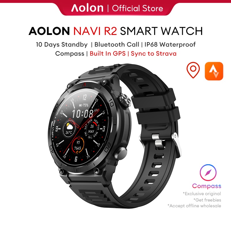 NEW Aolon Navi R2 Smartwatch GPS High-precision Sync to Strava Compass 10 Days Standby Smartwatch