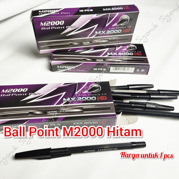 

Pulpen Ball Point Hitam M.2000 Standar Alat Tulis Sekolah Kantor