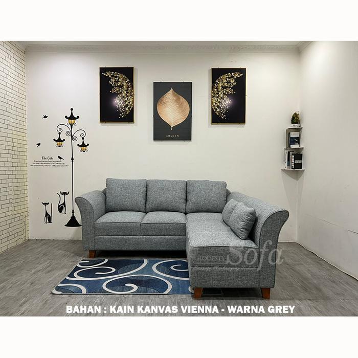 Sofa Kekinian / sofa murah / sofa bagus / sofa nimalis / Kursi / sofa L nang Eco 10 Bantal Busa Kayu