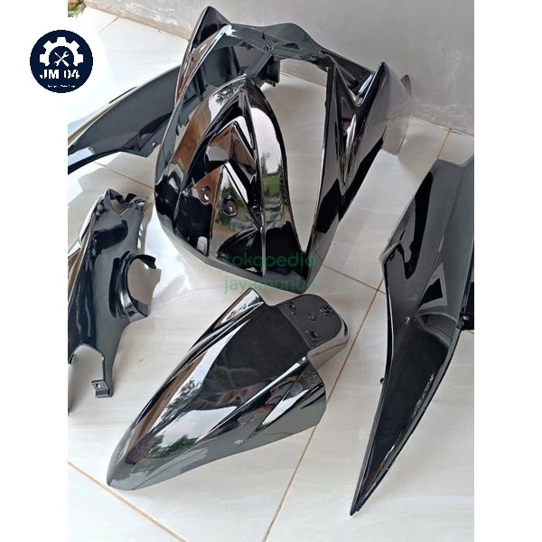 COVER FULL BODY HALUS MOTOR MIO SOUL KARBU LAMA WARNA HITAM