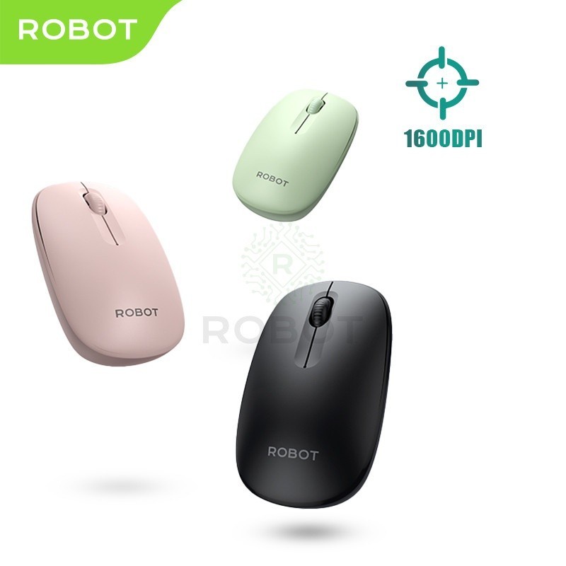ROBOT M260 Wireless Mouse 2.4G Optical 1600DPI Stable Transmission Accurate Cursor Ergonomic Portabl