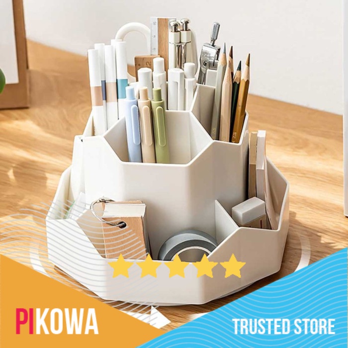 

Tempat Alat Tulis Desk Organizer Pen Holder Rotateable