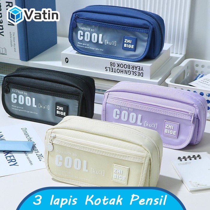 

TERLARIS! Kotak Pensil/Pouch/Tempat pensil warna 3 lapis kapasitas besar