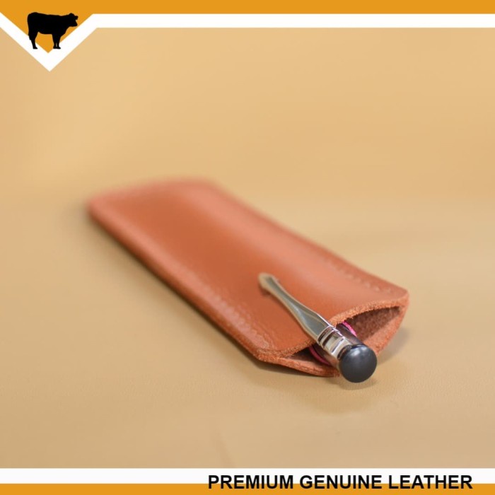 

TERLARIS! LEATHER GOODS PEN CASE TEMPAT PULPEN DARI KULIT ASLI BROWN TAN