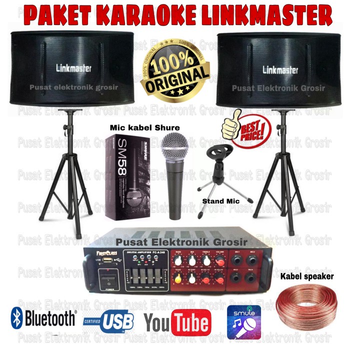 Paket Sound system Karaoke Speaker LinkMaster Amplifier Karaoke Rumah