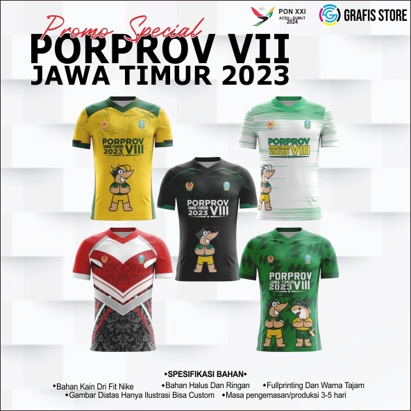 KAOS JERSEY PORPROV VIII JAWA TIMUR 2023 JERSEY PORPROV JERSEY CUSTOM BAJU KAOS PRINTING
