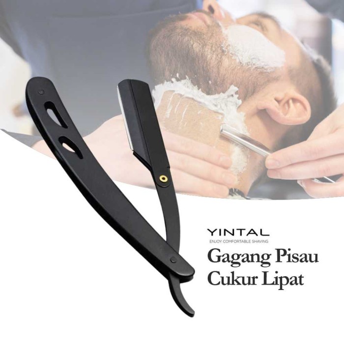 Alat cukur PISAU CUKUR RAMBUT KUMIS JENGGOT ALIS BARBER RAZOR SHAVING KNIFE LIPAT kuat terbaru origi