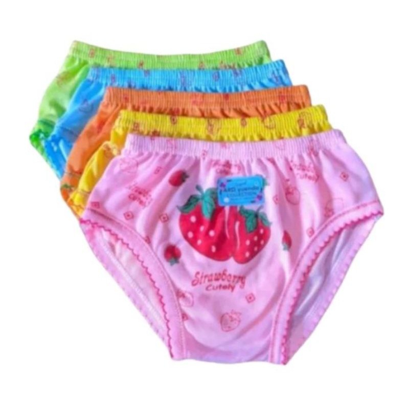 celana dalam anak perempuan motif strawberry isi 12 pcs // celana dalam anak wanita motif