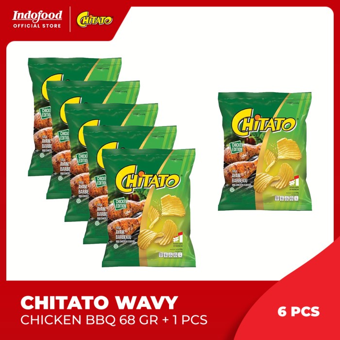 

Wof 5 Pcs - Chitato Wavy Chicken Bbq 68 Gr + 1 Pcs