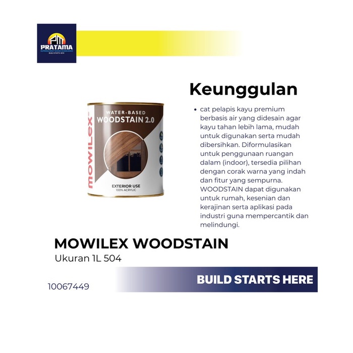 CAT PELAPIS KAYU MOWILEX WOODSTAIN 1L CLEAR FINISH