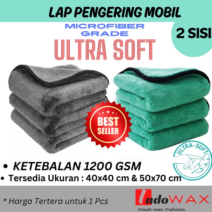 Lap Microfiber Pengering Mobil Kain Microfiber TEBAL 1200 GSM Drying Towel