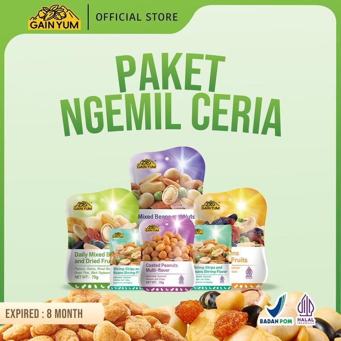 

terbaru !!! [ bundling ngemil ceria ] gainyum - bundling paket ngemil ceria with gainyum ready