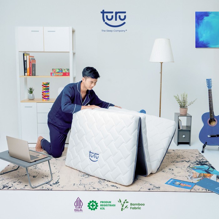 KASUR LIPAT LANTAI TRIFOLD PREMIUM TURU WAVE REBOUNDED UK. 10X90X200