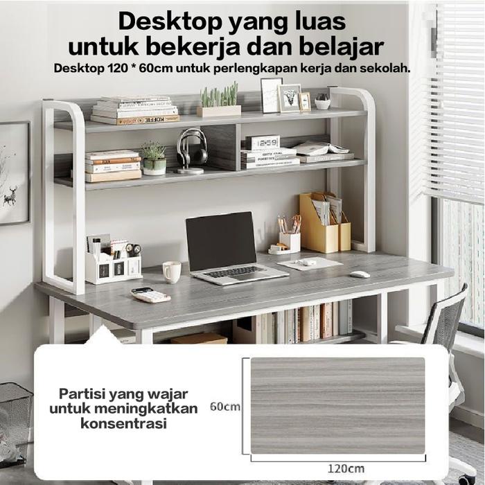 E-TIFE MEJA BELAJAR / MEJA BELAJAR DENGAN RAK / MEJA BELAJAR MINIMALIS / MEJA BELAJAR KAYU /MEJA