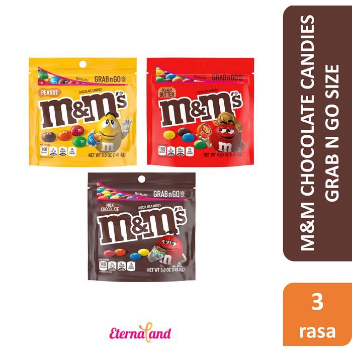 

terbaru !!! m&m chocolate candies grab n go size - cokelat impor usa ready