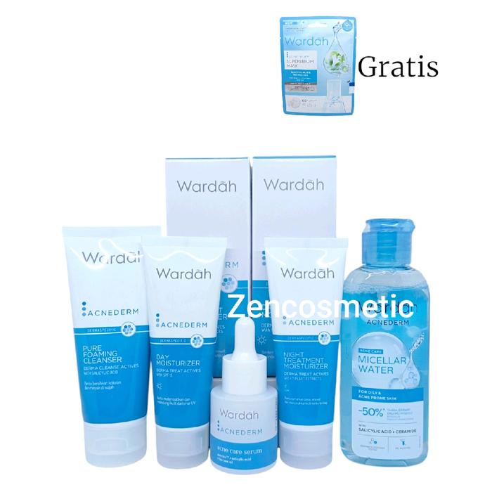 terbaru !!! wardah acnederm paket untuk kulit berjerawat/skincare kulit berjerawat ready