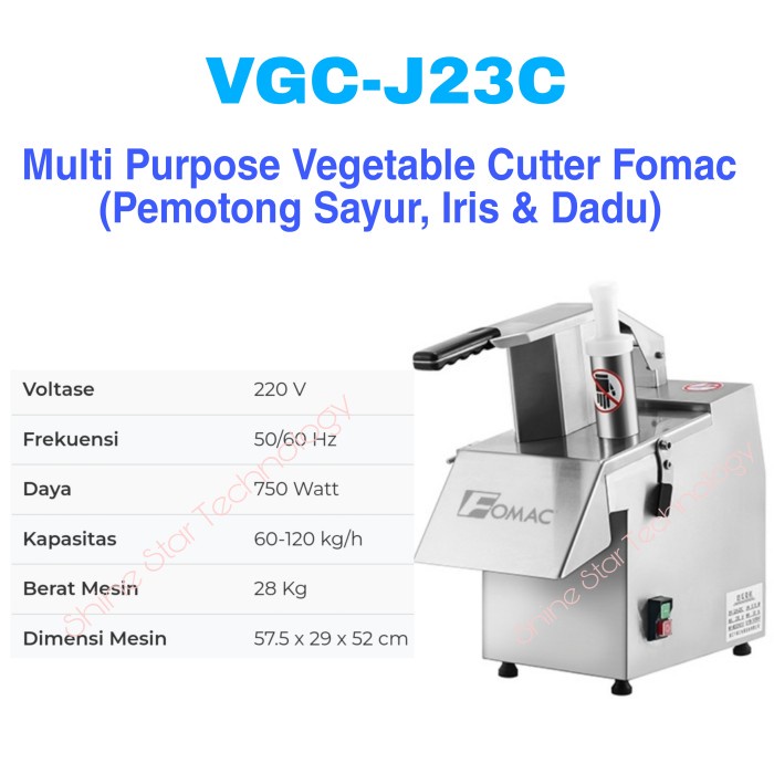 MULTI PURPOSE VEGETABLE CUTTER FOMAC VGC-J23A VGC-J23B VGC-J23C PEMOTONG SAYUR, IRIS & DADU KODE 866