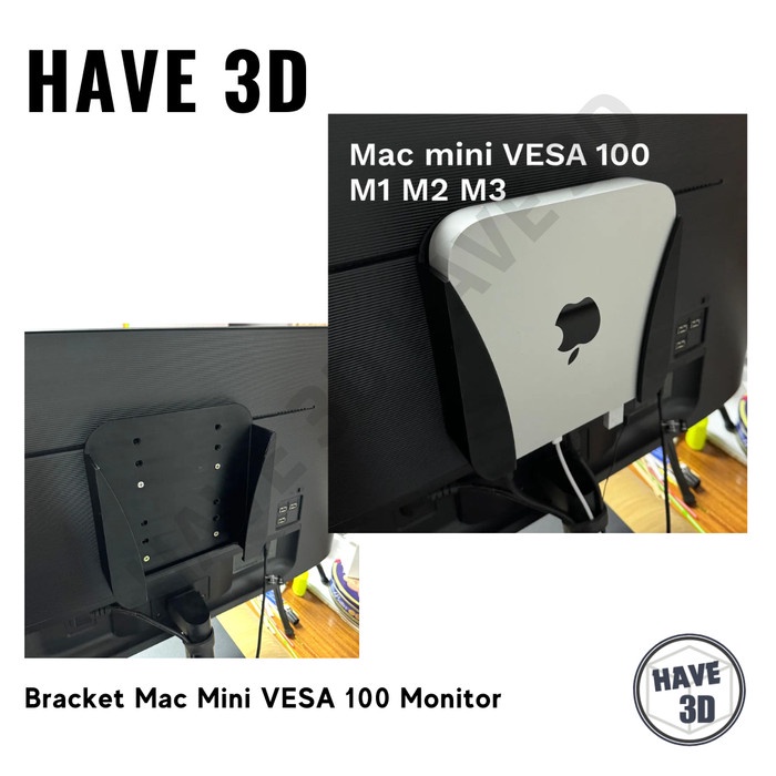 terbaru  bracket holder monitor tv vesa 75 100 200 apple mac mini intel m1 m2 m3 3d print custom