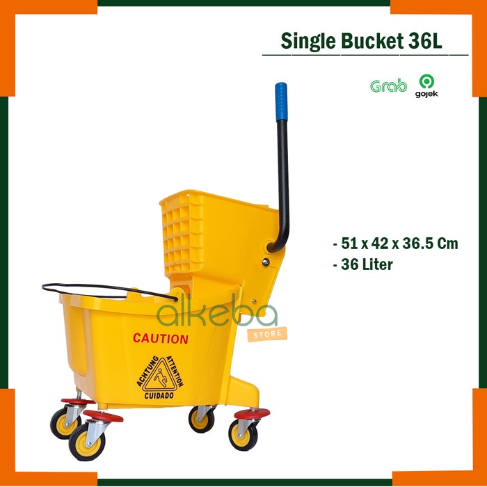 SINGLE BUCKET MOP WRINGER / SINGLE MOP WRINGER TROLLEY 36L