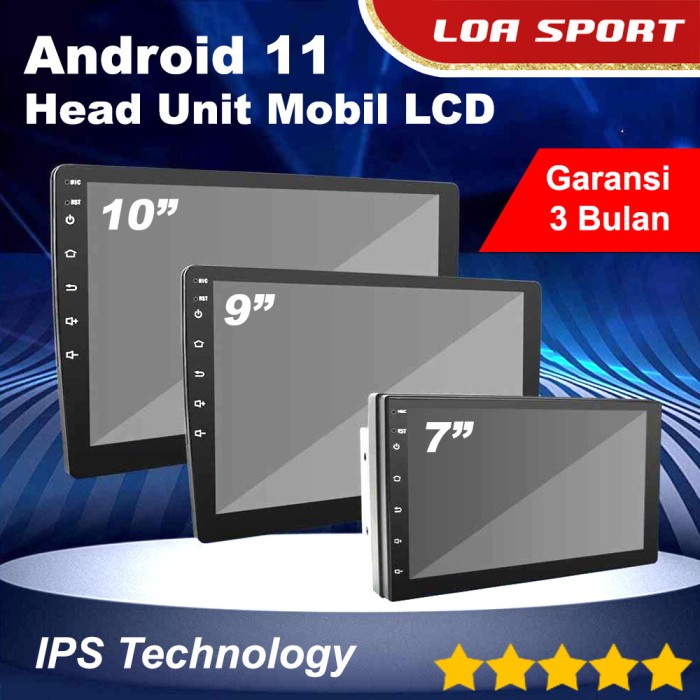 BISA GOSEND HEAD UNIT MOBIL LAYAR LCD TOUCH SCREEN DOUBLE DIN ANDROID 11 WIFI GPS