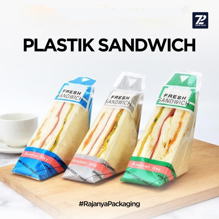 TERBARU Plastik Sandwich Segitiga Kemasan Plastik Sandwich 21 cm x 5,5 cm Plastik Roti Sandwich