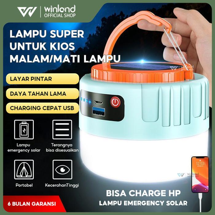 TERBARU [Ready stock] Winland Lampu Emergency Lampu Camping Tahan Lama Cas Tenaga Surya