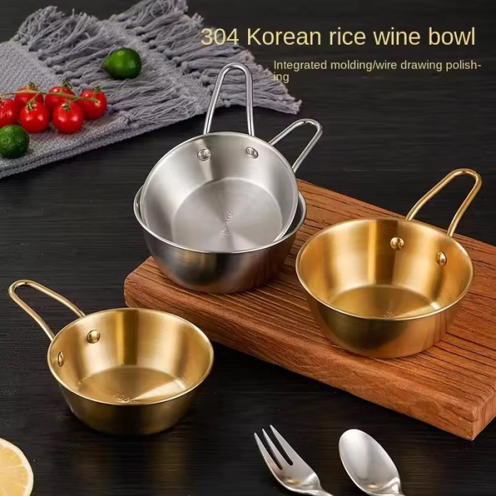 Korean Serving Bowl Stainess Steel 304 Cup Mangkok Saji Sayur Nasi