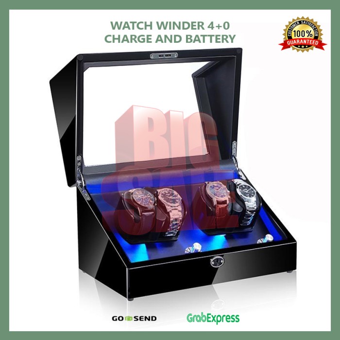 Watch Winder Pemutar Jam Tangan Otomatis 4+0 Slot Japan Motor Warranty