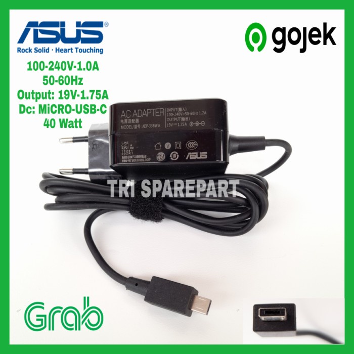 BISA GOSEND ADAPTOR CHARGER CASAN LAPTOP ASUS E202SA E202S E202 19V 1.75A ORI TERLARIS