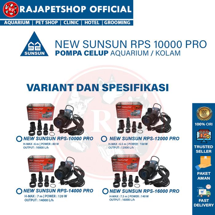 NEW SUNSUN RPS 10000 Pompa Air Celup Kolam Aquarium