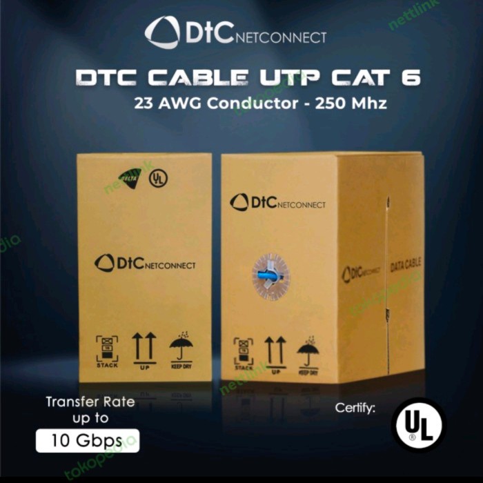 DTC cable UTP cat 6 blue 305 meter/ kabel UTP cat 6 DTC biru, 305m