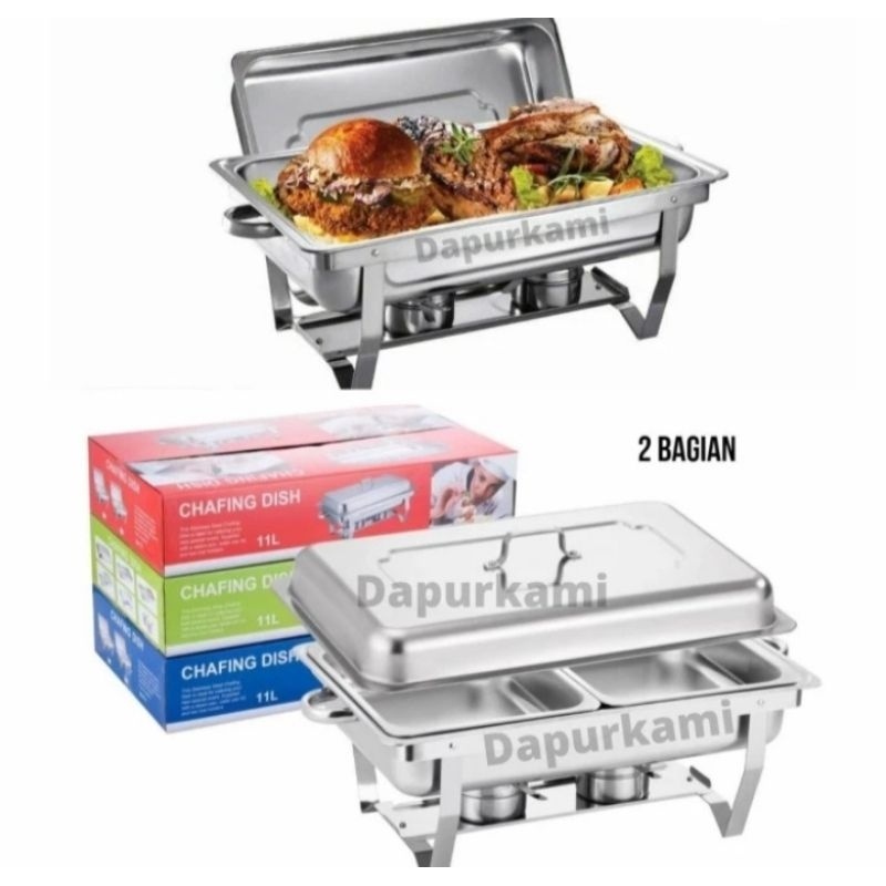 Citayam Chaffing Dish Chafing Prasmanan 11 Liter Tempat Wadah Saji Prasmanan Stainless PREMIUM