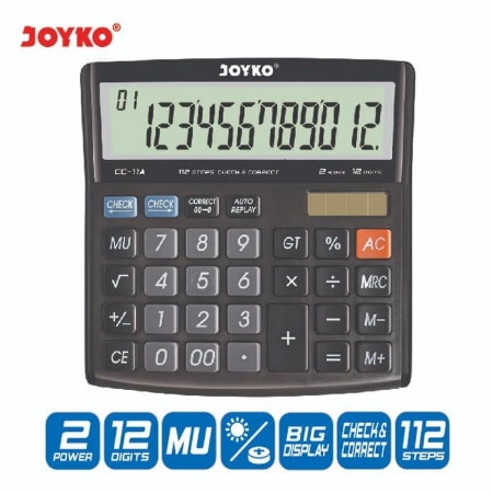 

KALKULATOR CC-11A 12 DIGIT JOYKO [TERBARU[TERLARIS[ORIGINAL[ASLI]