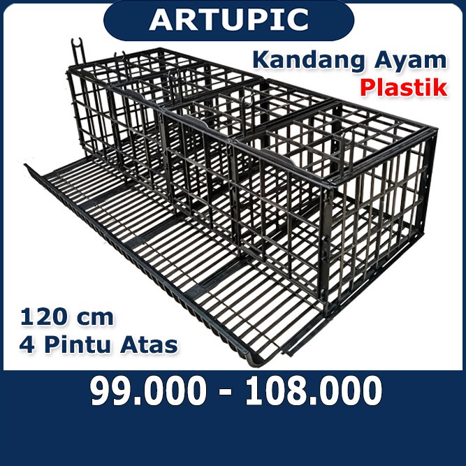 TERLENGKAP Kandang Baterai Ayam PLASTIK Bebek Petelur 4 Pintu Atas Artupic 8 Ekor