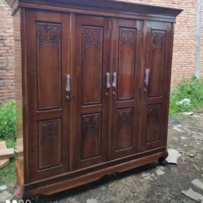 PREMIUM Lemari Kayu Akasia 4 Pintu Tipe B (Bekasi)