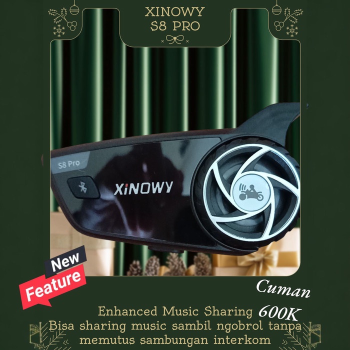 interkom dan musik sharing xinowy s8 pro garansi 12 bulan