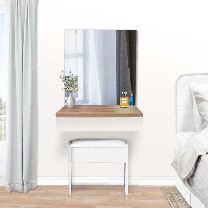 PREMIUM Meja Rias Gantung Dressing Table Kayu Modern Minimalis Putih - Perth