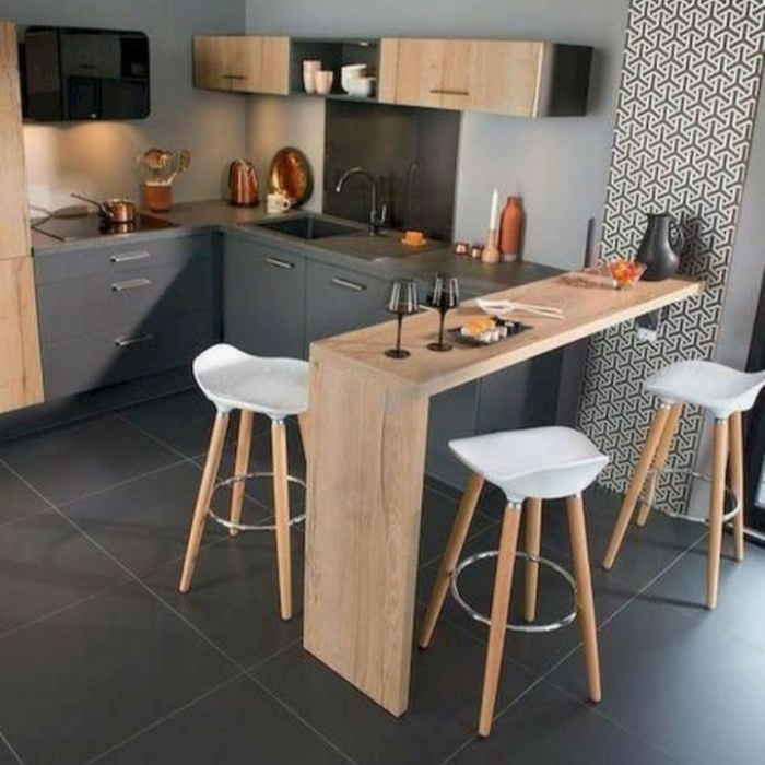 PREMIUM meja bar kayu / mini pantry