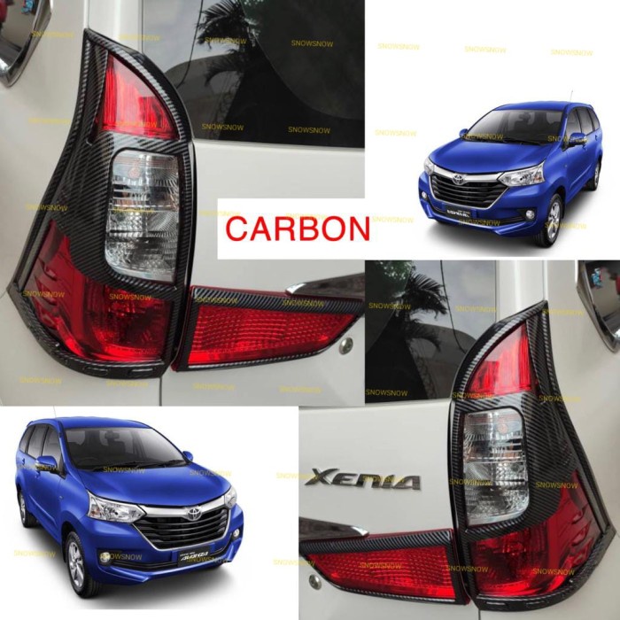 Garnish Lampu Belakang Grand Avanza Xenia Veloz 2015 2017 2018 Carbon