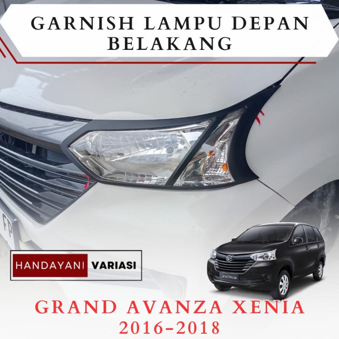 Garnish Cover Lampu Grand Avanza Xenia Veloz 2016 2018 Hitam