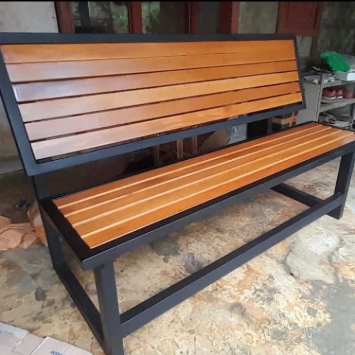 PREMIUM kursi taman kayu modern, kursi teras rumah kayu mahoni