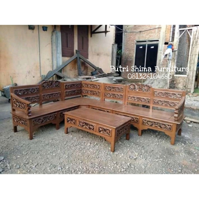 PREMIUM Kursi Tamu Minimalis kursi sudut kursi ruang tamu kayu kursi L