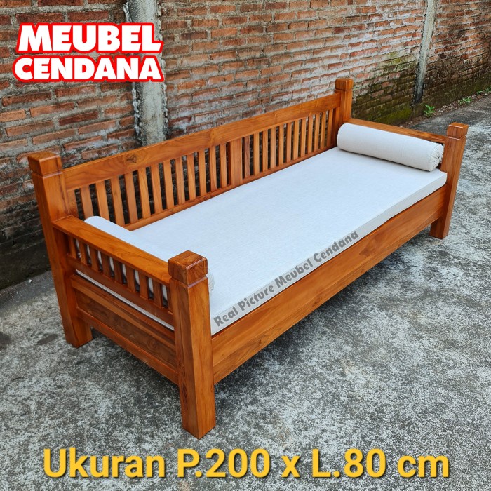 PREMIUM Kursi Bale Bale Teras Kayu Jati Plus Busa Matras / Kursi Taman Jati