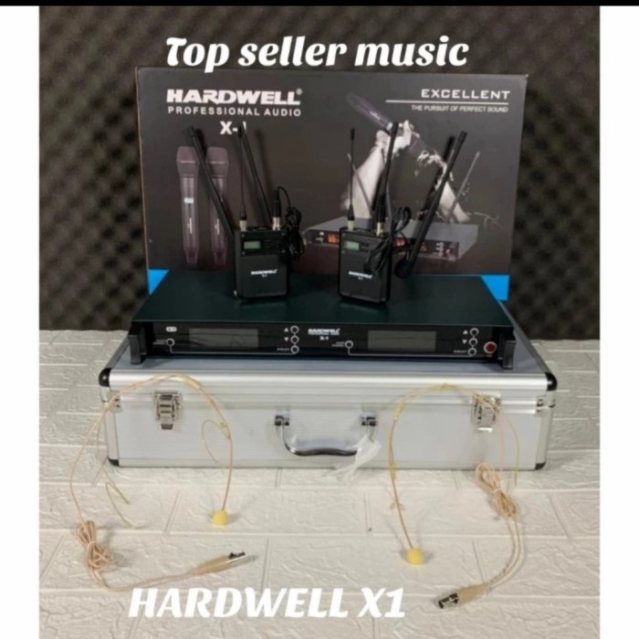 MIC WIRELESS CLIP ON + HEADSET HARDWELL X1 ORIGINAL GARANSI HARDWEL