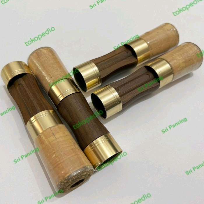 PREMIUM REEL SEAT SPINNING MOTIF KAYU PLUS MAHKOTA MOTIF CORK