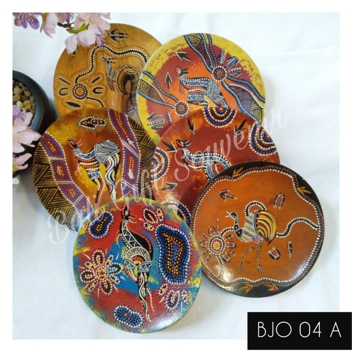PREMIUM piring kayu motif batik handmade tempat saji cantik foodgrade