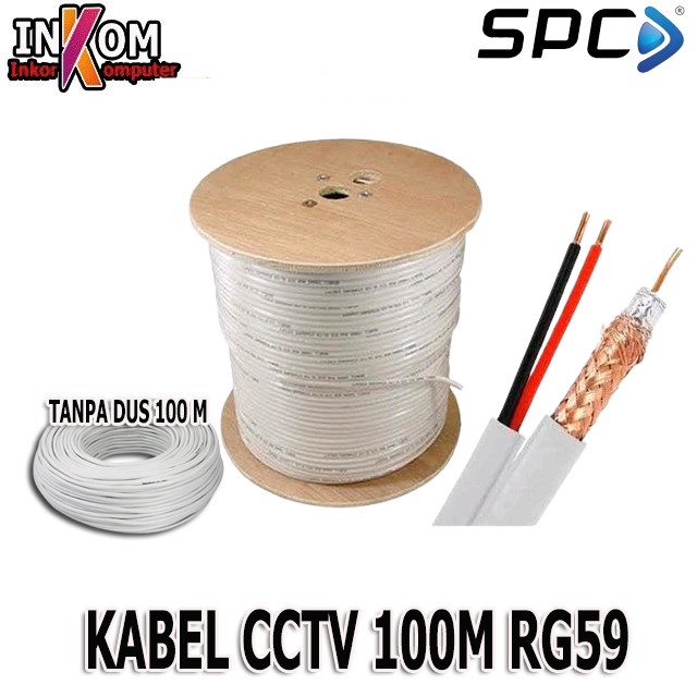 TERLARIS Kabel CCTV Coaxial RG59 Power 100 Meter 1 Roll CCTV Kabel