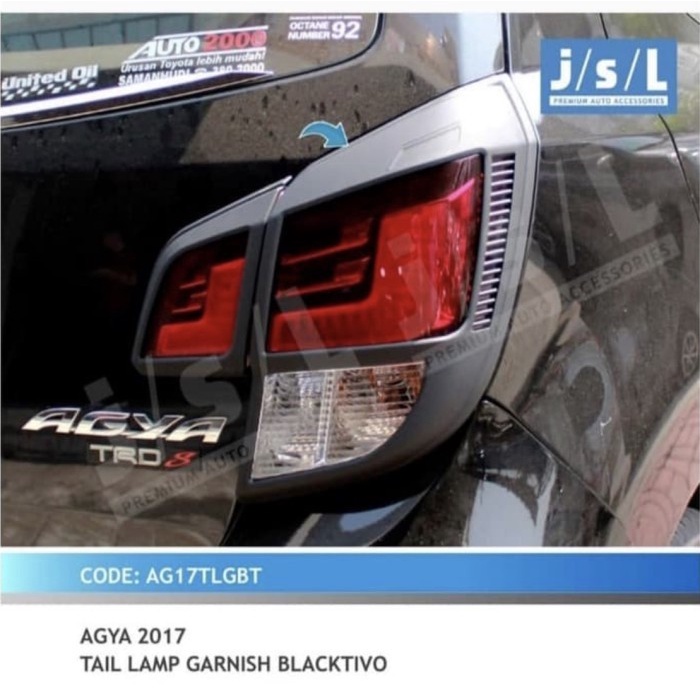 Garnish Lampu Belakang New Agya 2017 2019 2020 Hitam Black dop TRD