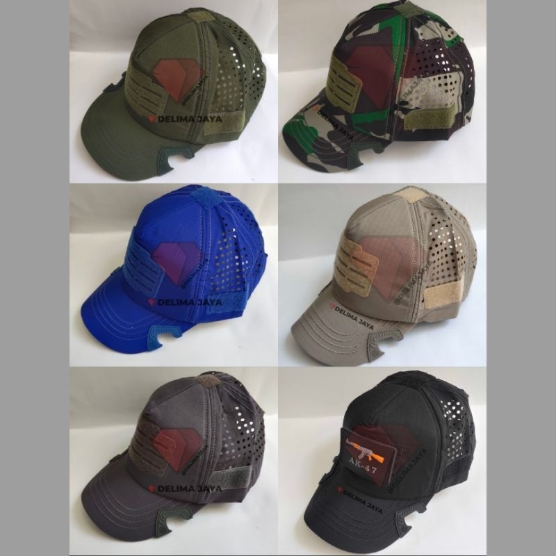 Topi Velcro Laser Coak Khaki, Cream, Hitam, Malvinas, Hijau Army, Biru, Un, Unifil, Tactical, Nkri,