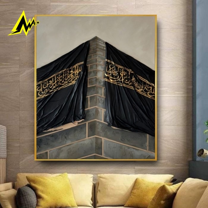 Lukisan kanvas kabah timbul 120 x 150 cm frame hiasan dinding